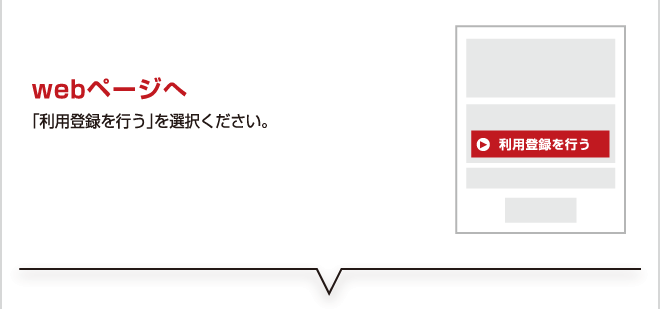 webページへ　「利用登録を行う」を選択ください。