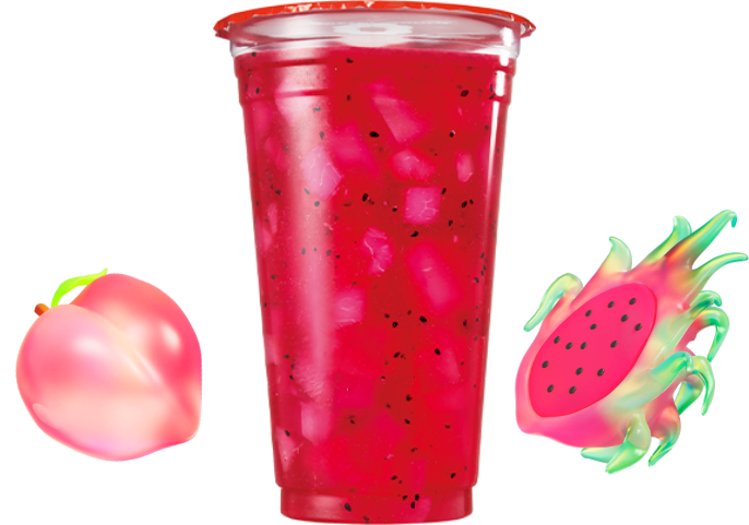 ぷにゅんフングイフルーツティ ピーチ＆ドラゴンフルーツ