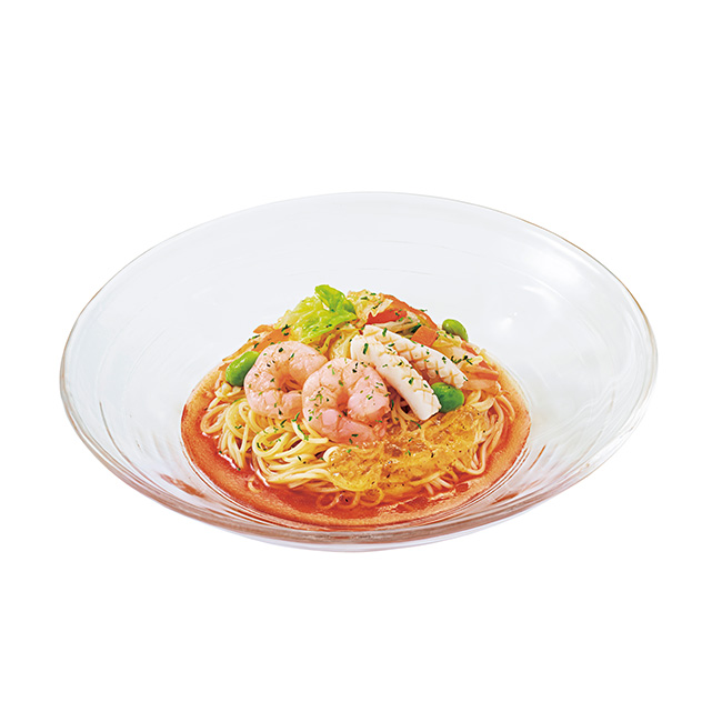 トマト海鮮野菜涼風麺 レモンジュレ添え